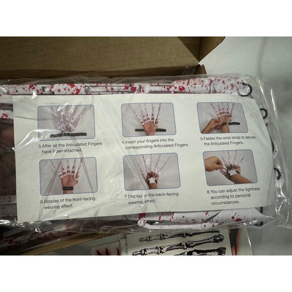NWT WAASII Halloween Articulated Fingers Accessories Extensions One Size - Picture 6 of 8